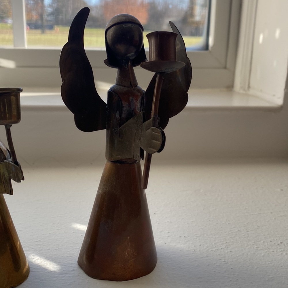 Vintage brass angel candlestick holders - Picture 3 of 3